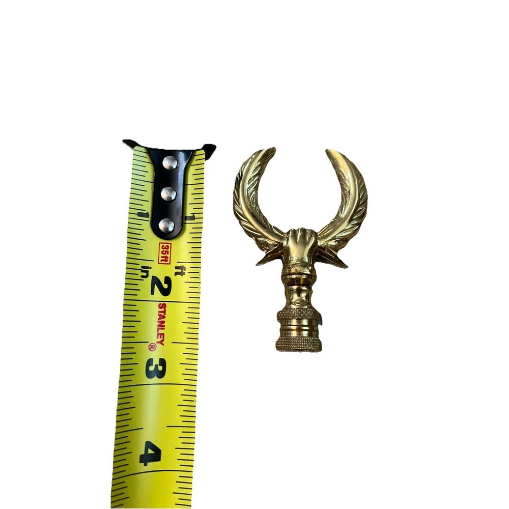 Vtg Solid Brass 2 3/4"L X 1 3/4in  Ornate Laurel Wreath Lamp Finial Topper
